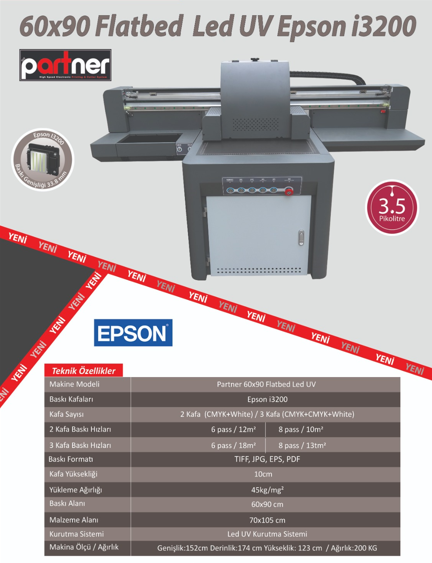 Partner Flatbad UV 90x60 Epson İ3200